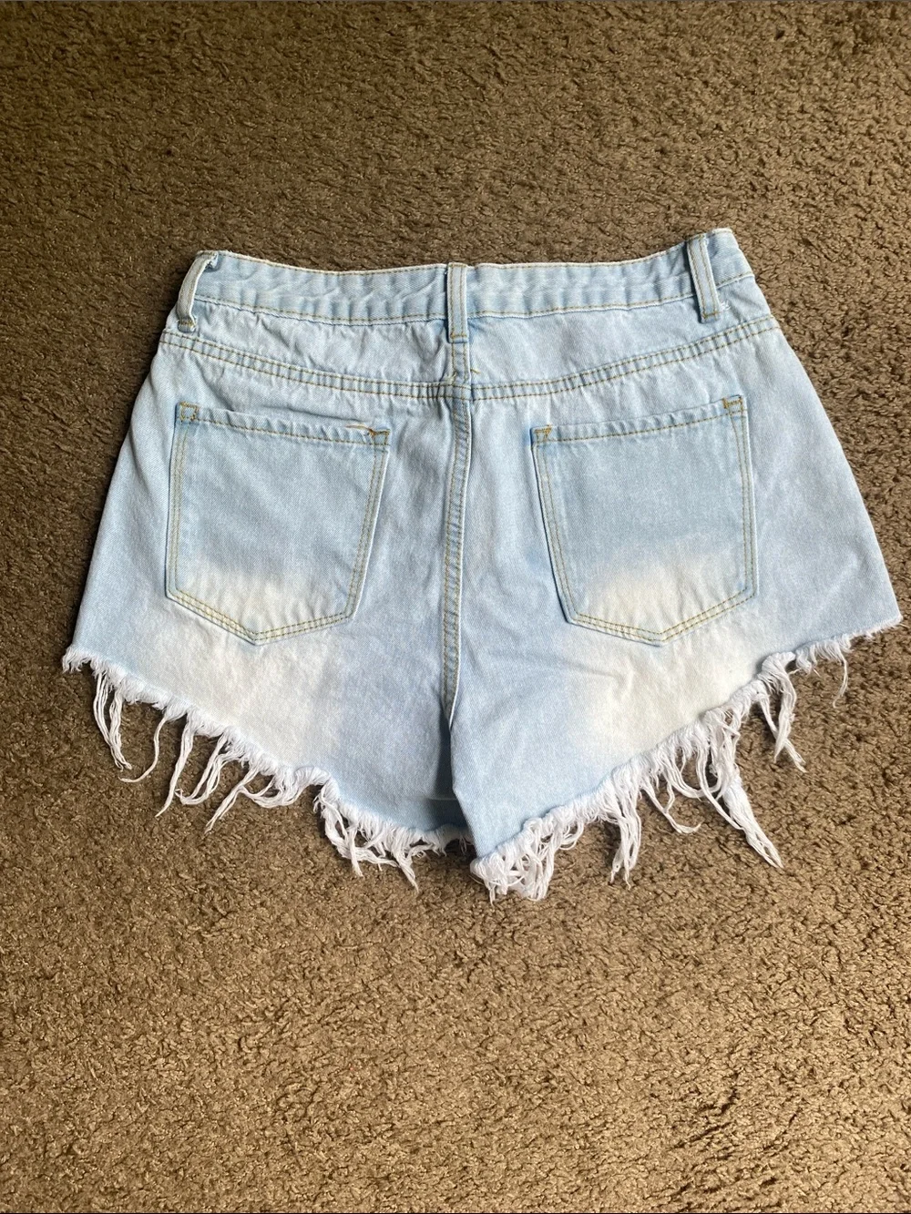 Light Wash Distressed Denim Shorts